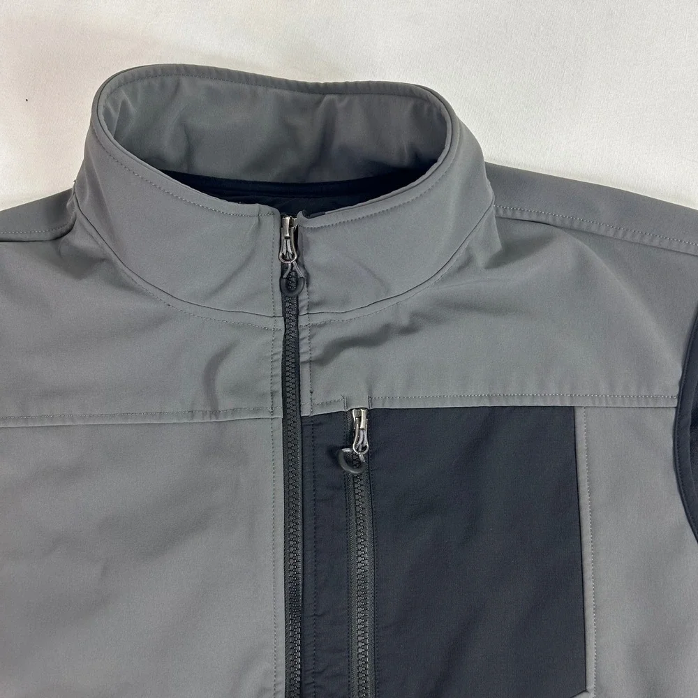 Duluth Trading Windfront Vest Softshell Full Zip Pockets Gray Black Outdoors 3XL